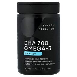 스포츠 리서치 Sports Research, DHA 700 오메가3, 자연산, 소프트젤 90정