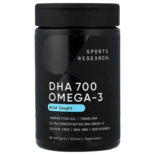 스포츠 리서치 Sports Research, DHA 700 오메가3, 자연산, 소프트젤 90정