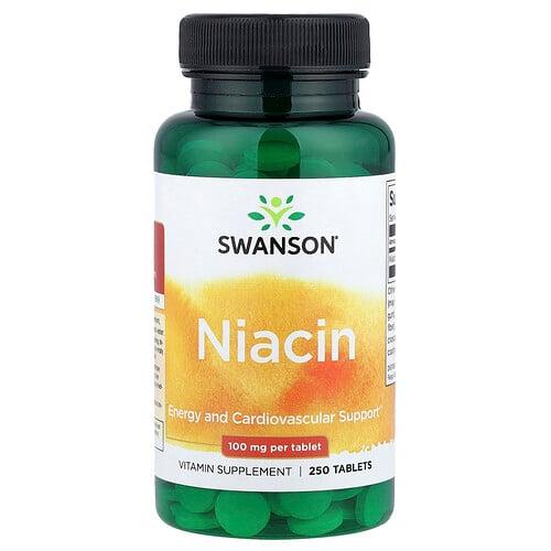 스완슨 비타민 Swanson Vitamins, 니아신, 100mg, 250정