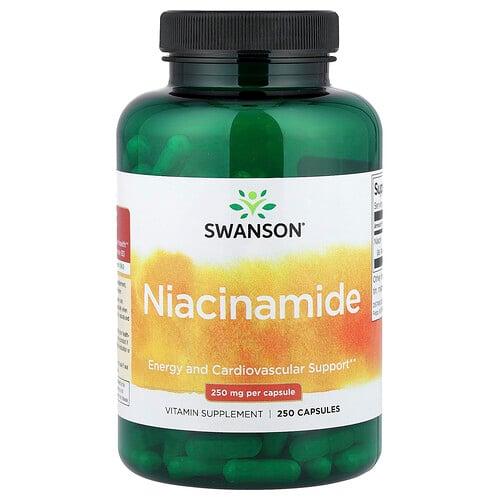 스완슨 비타민 Swanson Vitamins, 나이아신아마이드, 250mg, 캡슐 250정