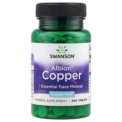 스완슨 비타민 Swanson Vitamins, Albion® 구리, 2mg, 300정