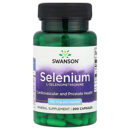 스완슨 비타민 Swanson Vitamins, 셀레늄, 100mcg, 캡슐 200정