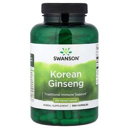 스완슨 비타민 Swanson Vitamins, 한국 인삼, 캡슐 300정(캡슐 1정당 250mg)