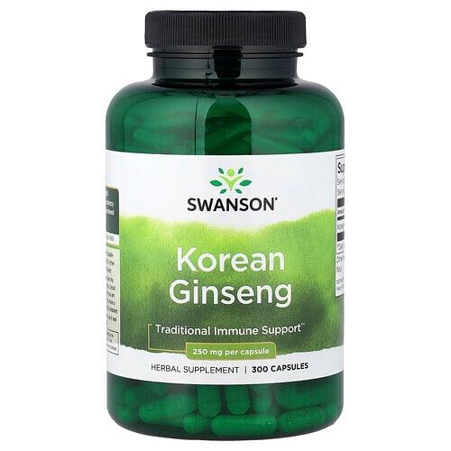 스완슨 비타민 Swanson Vitamins, 한국 인삼, 캡슐 300정(캡슐 1정당 250mg)
