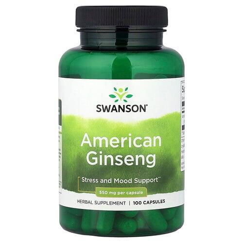 스완슨 비타민 Swanson Vitamins, 미국 인삼, 550mg, 캡슐 100정 상품 이미지
