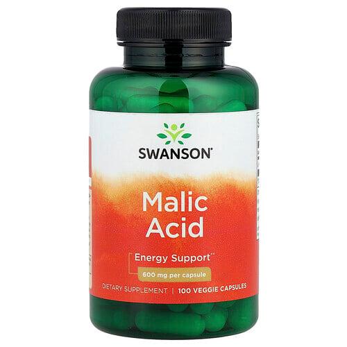 스완슨 비타민 Swanson Vitamins, 말산, 600mg, 베지 캡슐 100정