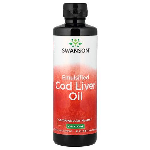 스완슨 비타민 Swanson Vitamins, 유화 대구 간유, 민트, 473ml(16fl oz) 상품 이미지