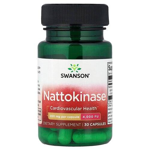 스완슨 비타민 Swanson Vitamins, 나토키나제, 200mg, 캡슐 30정