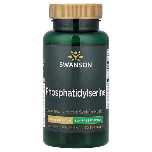 스완슨 비타민 Swanson Vitamins, 포스파티딜세린, 대두 무함유 포뮬라, 100mg, 소프트젤 90정