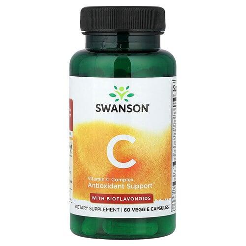 스완슨 비타민 Swanson Vitamins, 바이오플라보노이드 함유 비타민C 복합체, 베지 캡슐 60정