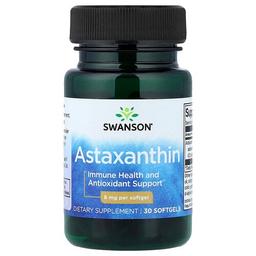스완슨 비타민 Swanson Vitamins, 아스타잔틴, 8mg, 소프트젤 30정