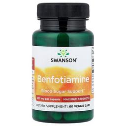 스완슨 비타민 Swanson Vitamins, 벤포티아민, 최대 강도, 300mg, 베지 캡슐 60정