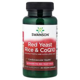 스완슨 비타민 Swanson Vitamins, 홍국 및 CoQ10, 밀크시슬 및 알파리포산 함유, 베지 캡슐 60정