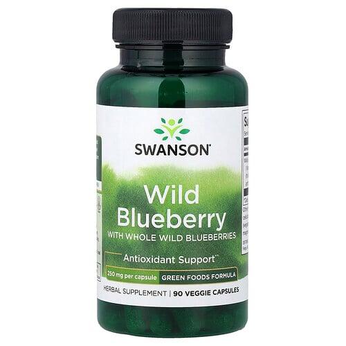 스완슨 비타민 Swanson Vitamins, 와일드 블루베리, 천연 야생 블루베리 함유, 250mg, 베지 캡슐 90정