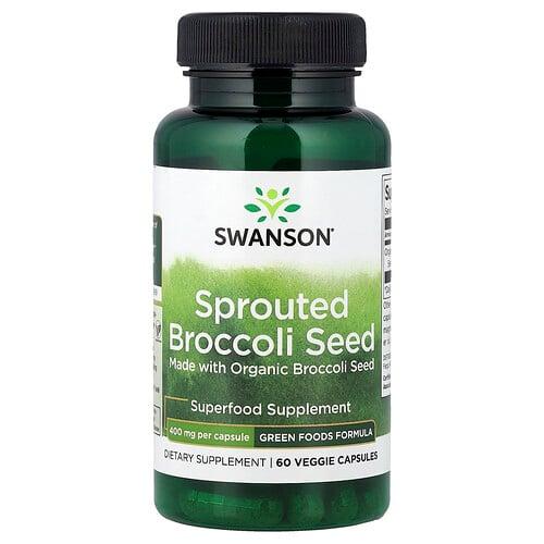 스완슨 비타민 Swanson Vitamins, 발아 브로콜리 씨, 400mg, 베지 캡슐 60정