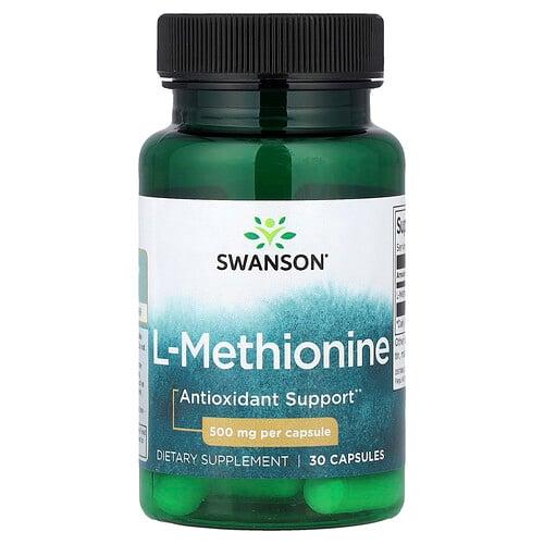 스완슨 비타민 Swanson Vitamins, l-메티오닌, 500mg, 캡슐 30정