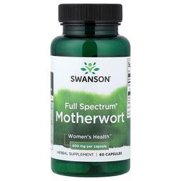 스완슨 비타민 Swanson Vitamins, Full Spectrum®, 마더워트, 400mg, 캡슐 60정