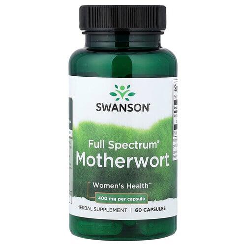 스완슨 비타민 Swanson Vitamins, Full Spectrum®, 마더워트, 400mg, 캡슐 60정