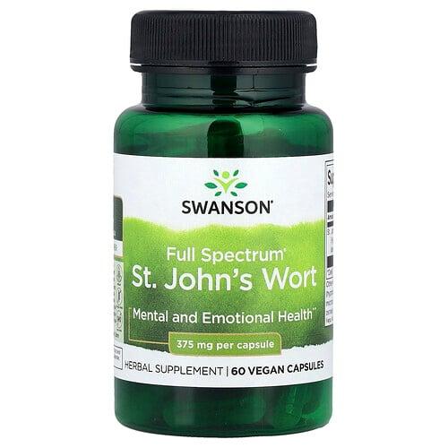 스완슨 비타민 Swanson Vitamins, Full Spectrum® 세인트존스워트, 375mg, 베지 캡슐 60정 상품 이미지