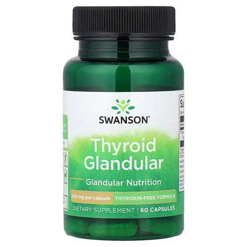 스완슨 비타민 Swanson Vitamins, 갑상선 분비선, 200mg, 캡슐 60정