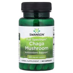 스완슨 비타민 Swanson Vitamins, Full Spectrum® 차가버섯, 400mg, 캡슐 60정
