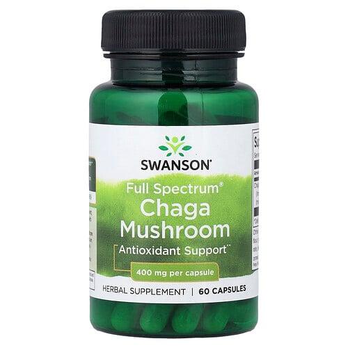 스완슨 비타민 Swanson Vitamins, Full Spectrum® 차가버섯, 400mg, 캡슐 60정