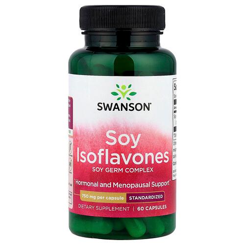 스완슨 비타민 Swanson Vitamins, 대두 이소플라본, 750mg, 캡슐 60정