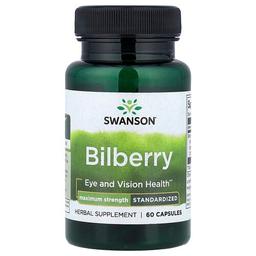 스완슨 비타민 Swanson Vitamins, 빌베리, 표준화, 캡슐 60정(캡슐 1정당 250mg)