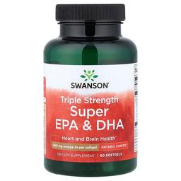 스완슨 비타민 Swanson Vitamins, 슈퍼 EPA 및 DHA, 900mg, 소프트젤 60정