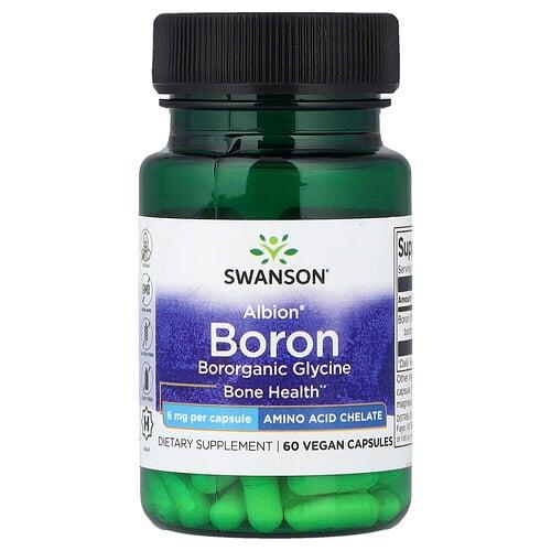 스완슨 비타민 Swanson Vitamins, Albion® 붕소, 6mg, 베지 캡슐 60정