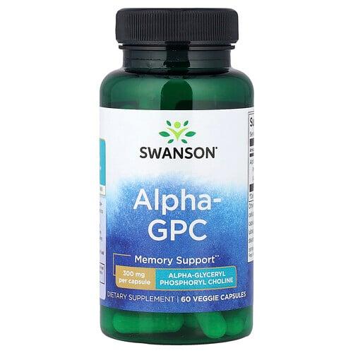 스완슨 비타민 Swanson Vitamins, 알파-GPC, 300mg, 베지 캡슐 60정