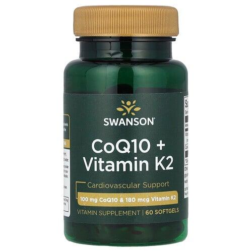 스완슨 비타민 Swanson Vitamins, CoQ10 + 비타민K2, 소프트젤 60정 상품 이미지