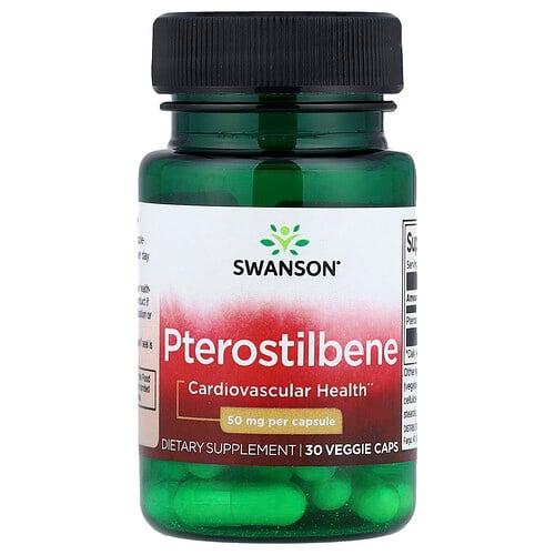 스완슨 비타민 Swanson Vitamins, 프테로스틸벤, 50mg, 베지 캡슐 30정