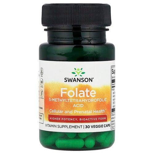 스완슨 비타민 Swanson Vitamins, 엽산, 베지 캡슐 30정(1정당 1,360mcg DFE)