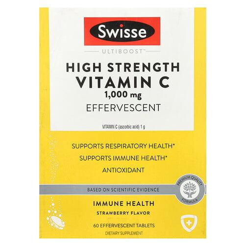 스위즈 Swisse, Ultiboost™, 고강도 비타민C, 딸기 맛, 1,000mg, 튜브 3개, 발포성정 20정 각 상품 이미지