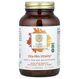 퓨어 시너지 Pure Synergy, Vita-Min-Vitality®, 남성용 2 퍼 데이 종합비타민, 60정