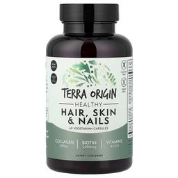 Terra Origin, 건강한 모발, 피부 및 손발톱, 베지 캡슐 60정