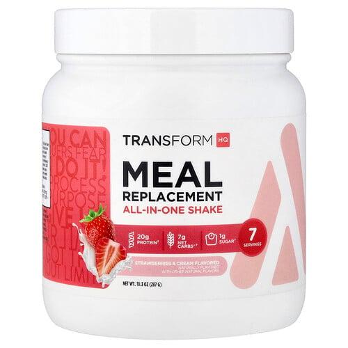 트랜스폼HQ TransformHQ, 식사 대용, 올인원 셰이크, 딸기 & 크림, 287g(10.3oz)