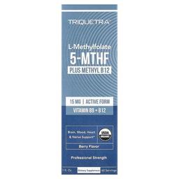 Triquetra Health, L-메틸엽산 5-MTHF 플러스 메틸 B12, 베리, 1fl oz