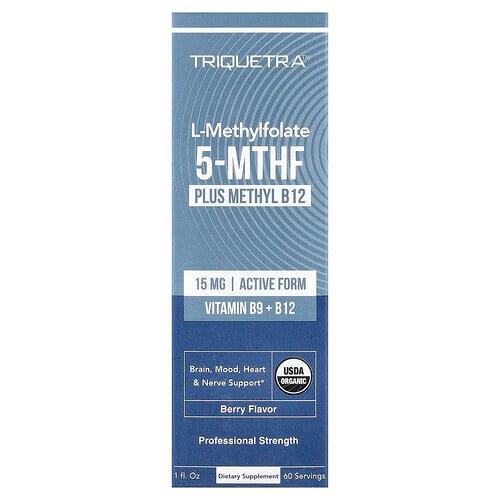 Triquetra Health, L-메틸엽산 5-MTHF 플러스 메틸 B12, 베리, 1fl oz