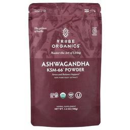 트라이브 오가닉스 Tribe Organics, 아슈와간다 KSM-66® 가루, 100g(3.5oz)