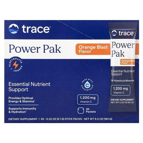 트레이스 미네랄 리서치 Trace, 파워 팩, 오렌지 블라스트, 스틱팩 30개, 개당 6.1g(0.22oz) 상품 이미지