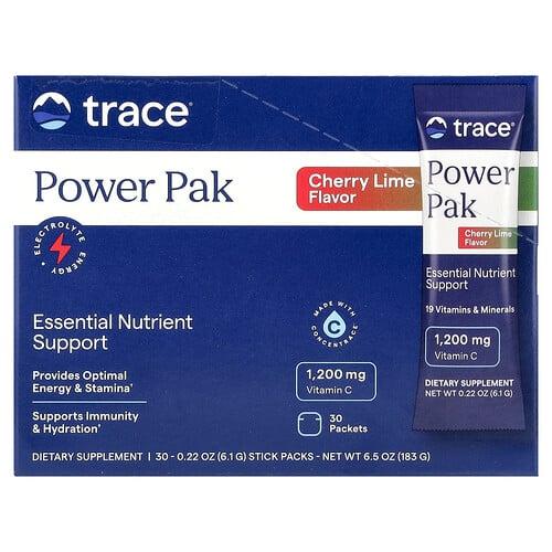 트레이스 미네랄 리서치 Trace, 파워 팩, 체리 라임, 30팩, 각 6.1g(0.22oz)