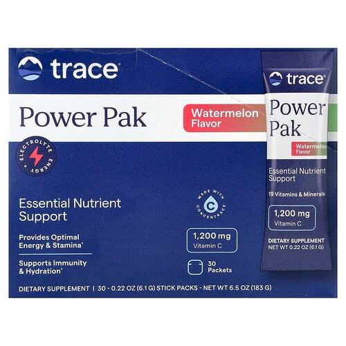트레이스 미네랄 리서치 Trace, 파워 팩, 수박, 스틱 팩 30개, 각 6.1g(0.22oz) 상품 이미지