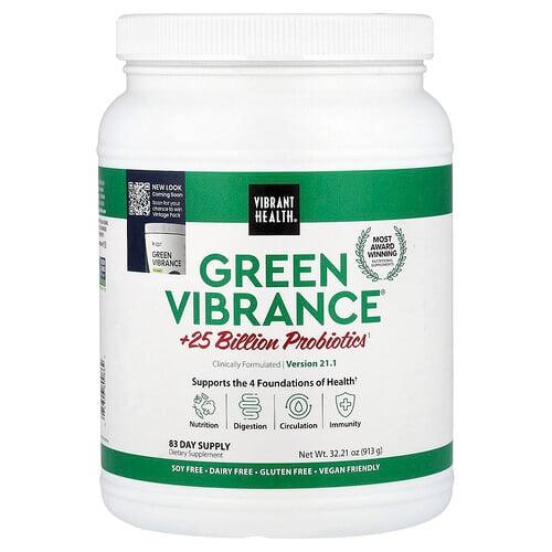바이브랜트 헬스 Vibrant Health, Green Vibrance® +250억 프로바이오틱, 버전 21.0, 913g(32.21oz) 상품 이미지