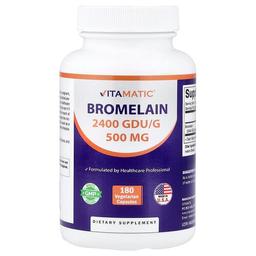 비타매틱 Vitamatic, 브로멜라인, 500mg, 베지 캡슐 180정