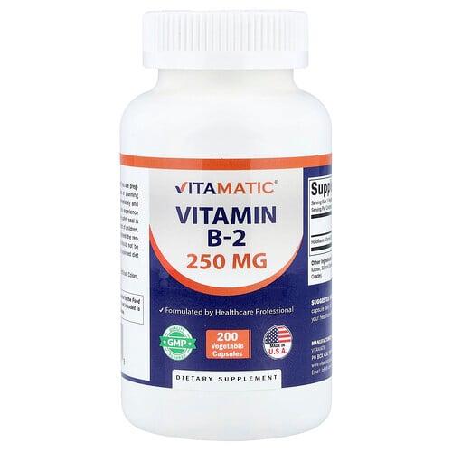 비타매틱 Vitamatic, 비타민B2, 250mg, 베지 캡슐 200정