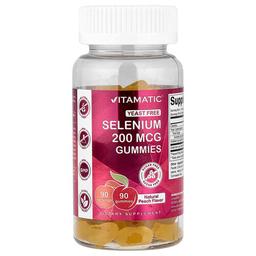 비타매틱 Vitamatic, 셀레늄 구미젤리, 설탕 무함유, 천연 복숭아, 200mcg, 구미젤리 90개