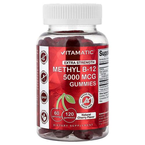 비타매틱 Vitamatic, 메틸 B-12 구미젤리, 천연 체리 맛, 구미젤리 120개(구미젤리 1개당 2,500mcg)