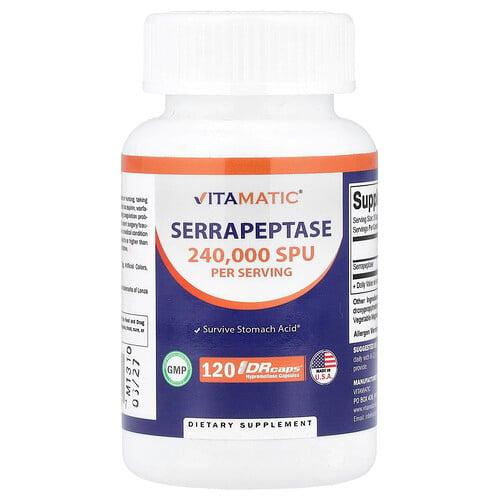 비타매틱 Vitamatic, 세라펩타아제, DRcaps® 하이프로멜로오스 캡슐 120정(캡슐당 120,000SPU)